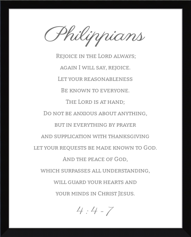 Philippians 4:4-7 ESV Cursive