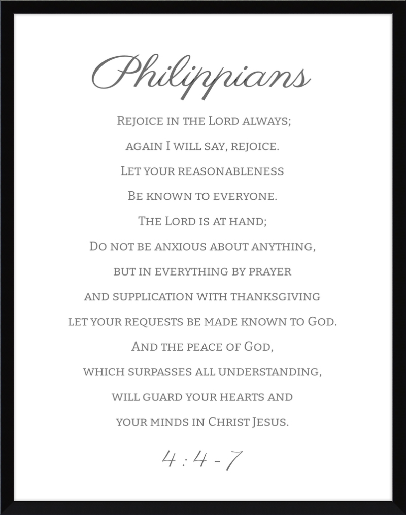 Philippians 4:4-7 ESV Cursive