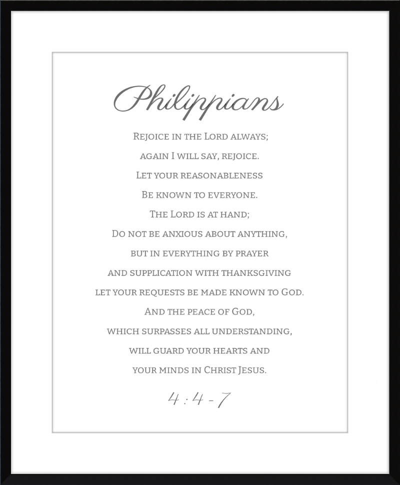 Philippians 4:4-7 ESV Cursive