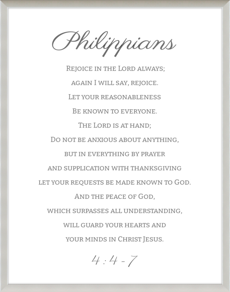 Philippians 4:4-7 ESV Cursive