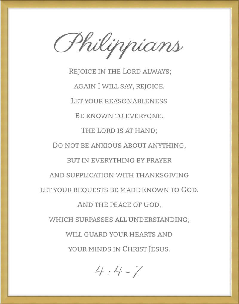 Philippians 4:4-7 ESV Cursive