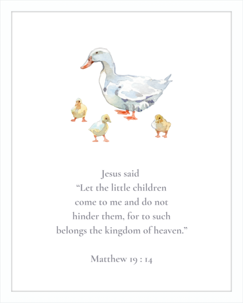 Matthew 19:14 NIV w/Ducks