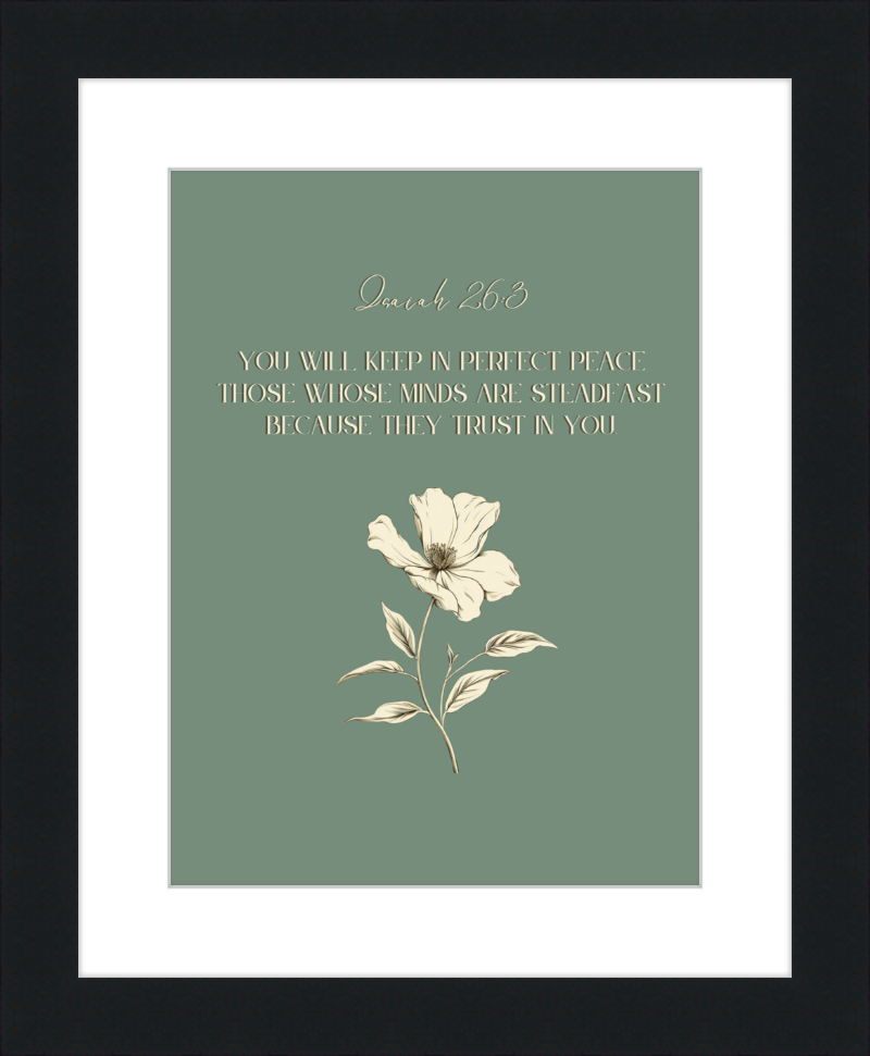 Isaiah 26:3 NIV w/flower