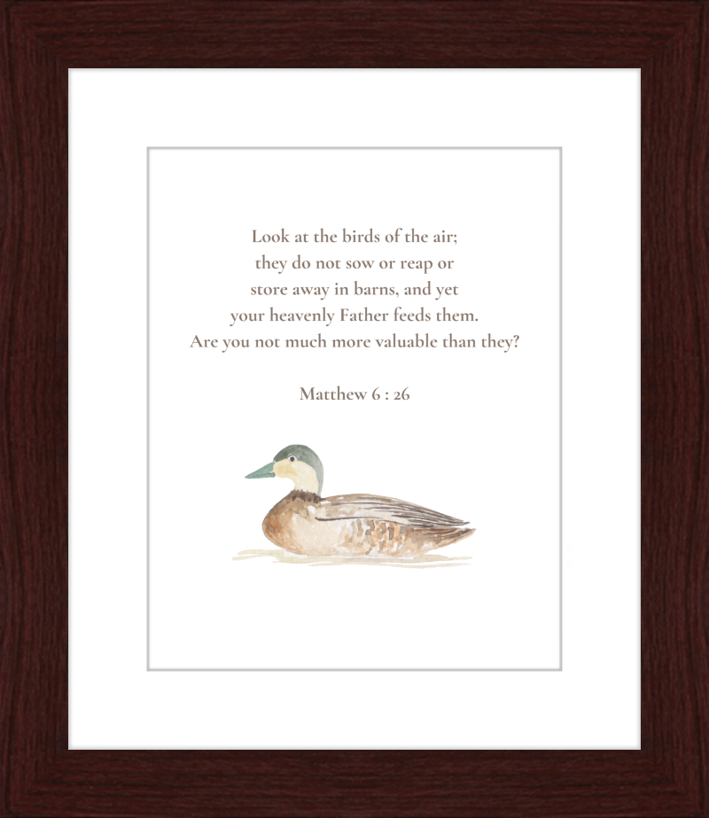 Matthew 6:26 NIV w/duck