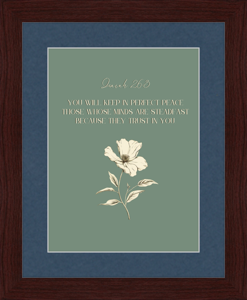 Isaiah 26:3 NIV w/flower