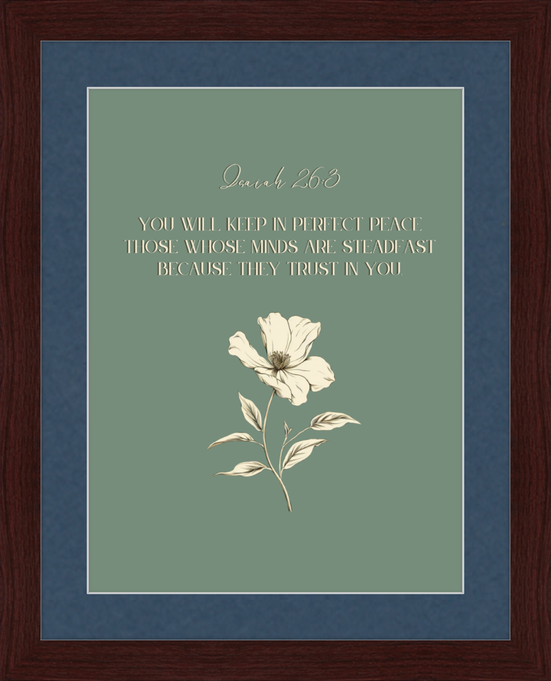 Isaiah 26:3 NIV w/flower