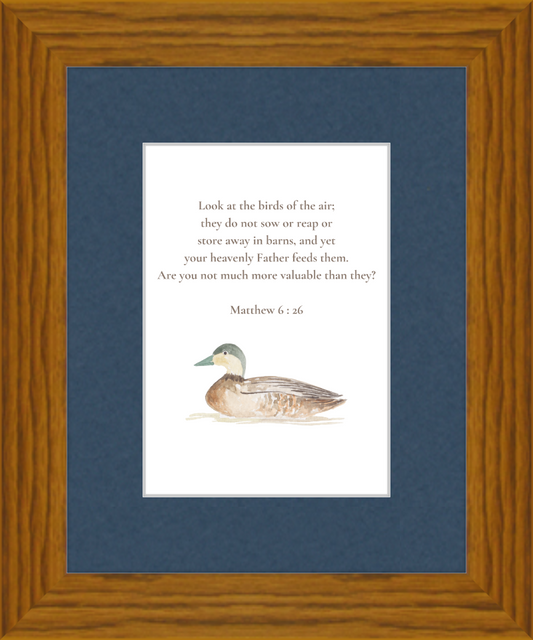 Matthew 6:26 NIV w/duck