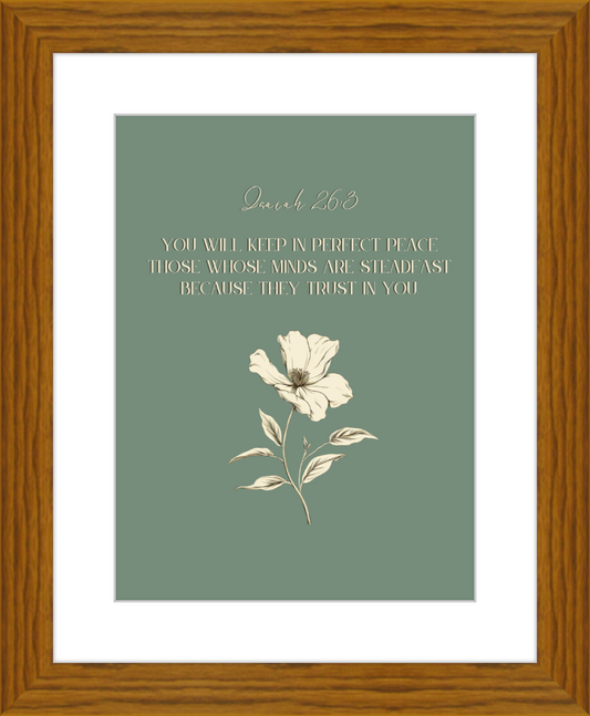 Isaiah 26:3 NIV w/flower