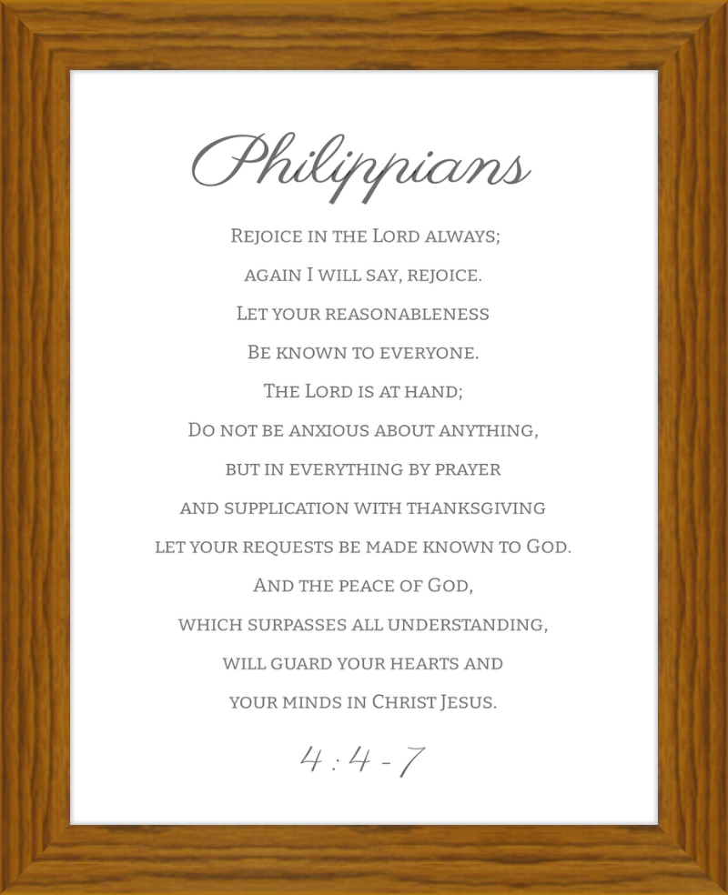 Philippians 4:4-7 ESV Cursive