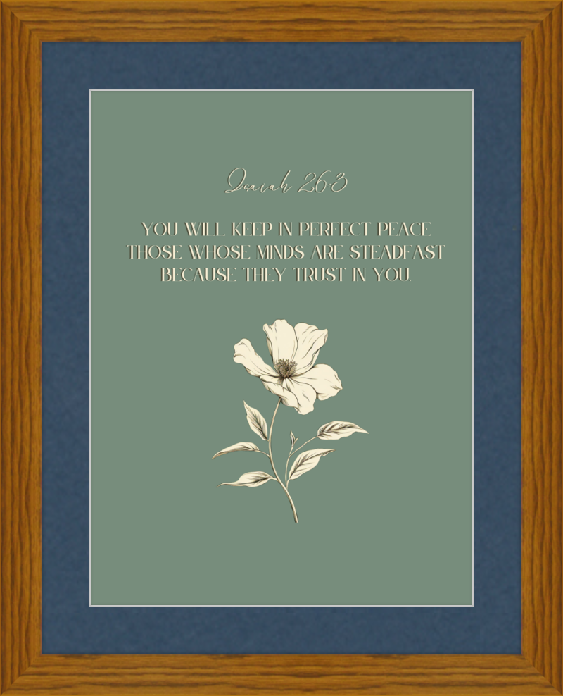 Isaiah 26:3 NIV w/flower