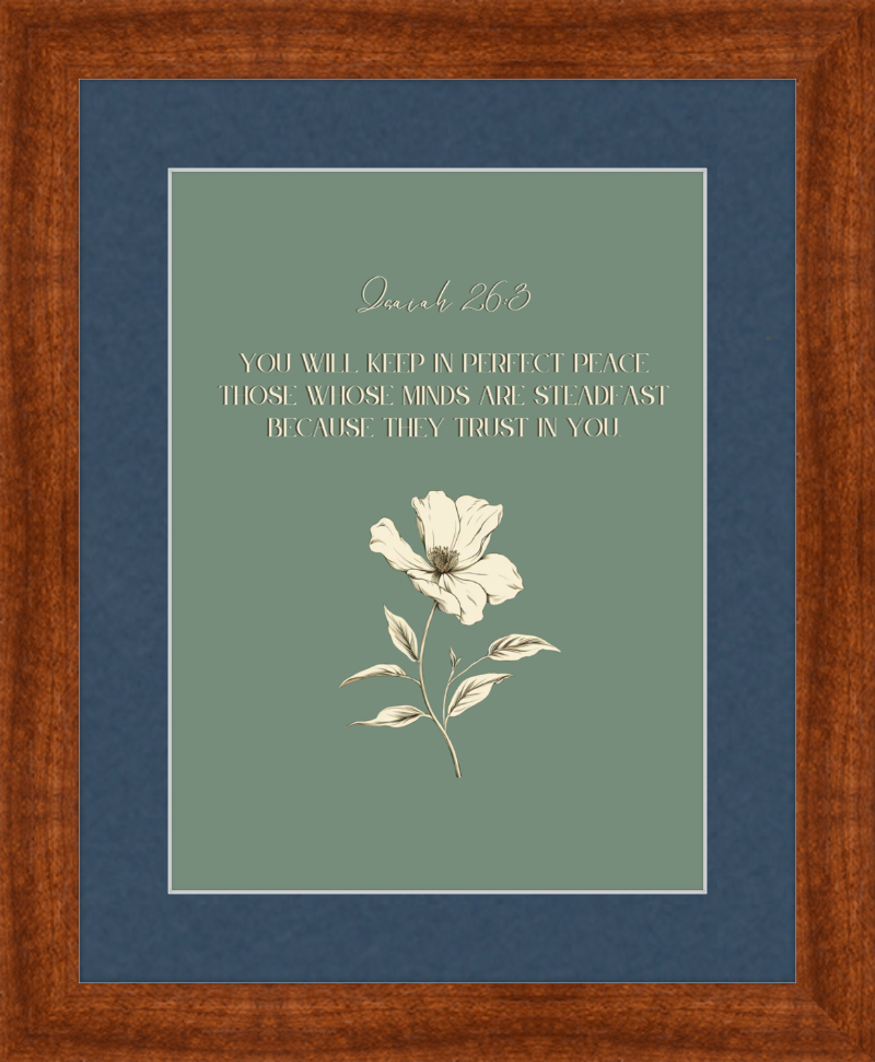 Isaiah 26:3 NIV w/flower