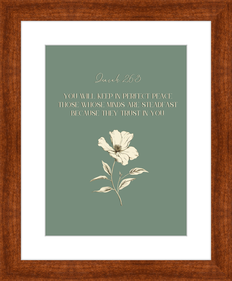 Isaiah 26:3 NIV w/flower