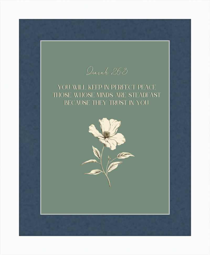 Isaiah 26:3 NIV w/flower