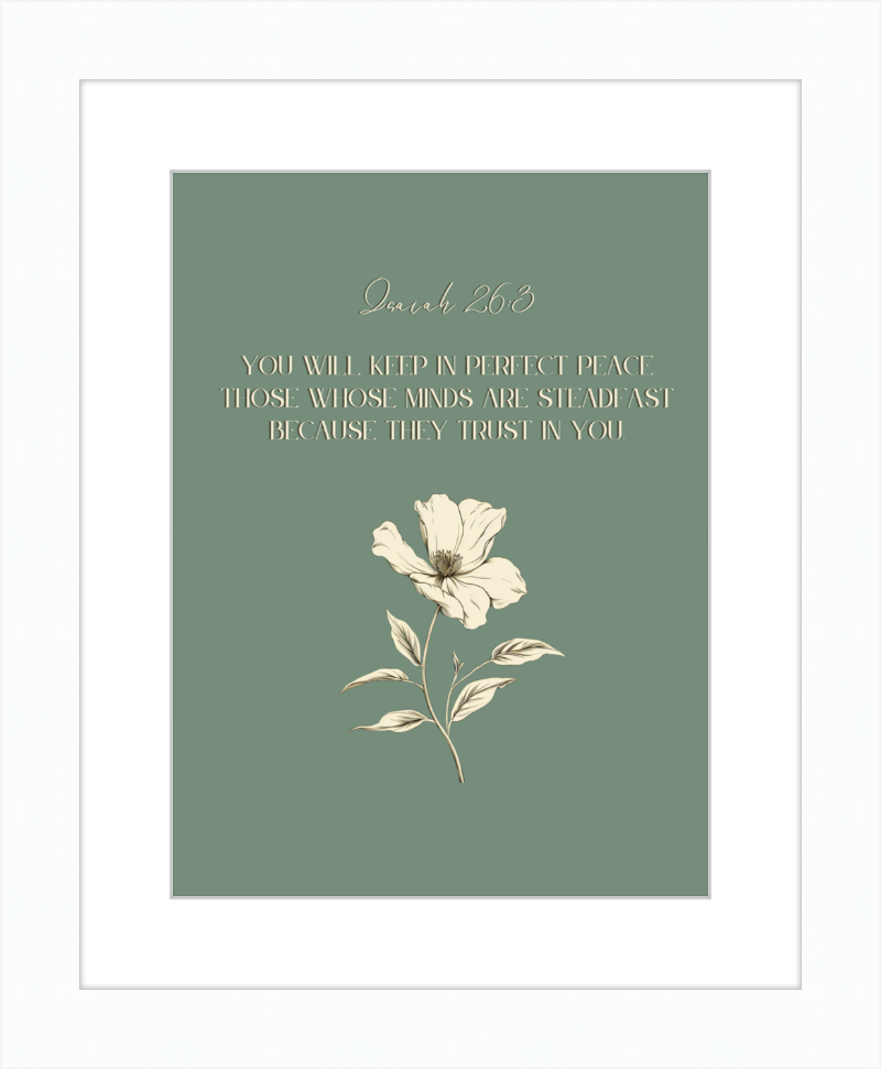 Isaiah 26:3 NIV w/flower