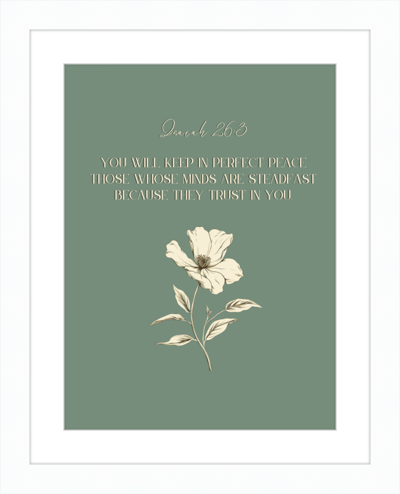 Isaiah 26:3 NIV w/flower