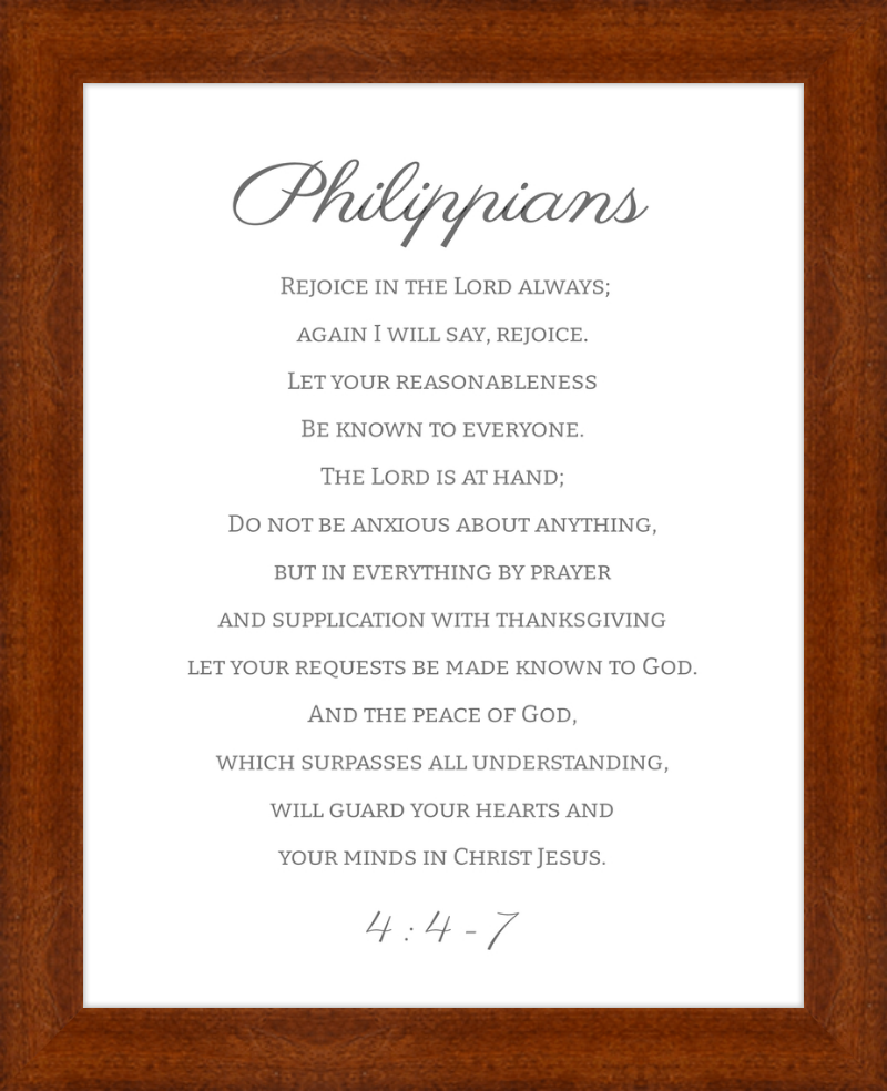 Philippians 4:4-7 ESV Cursive