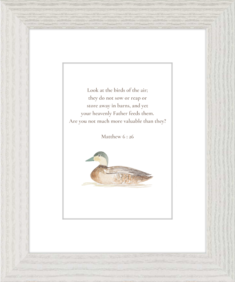 Matthew 6:26 NIV w/duck