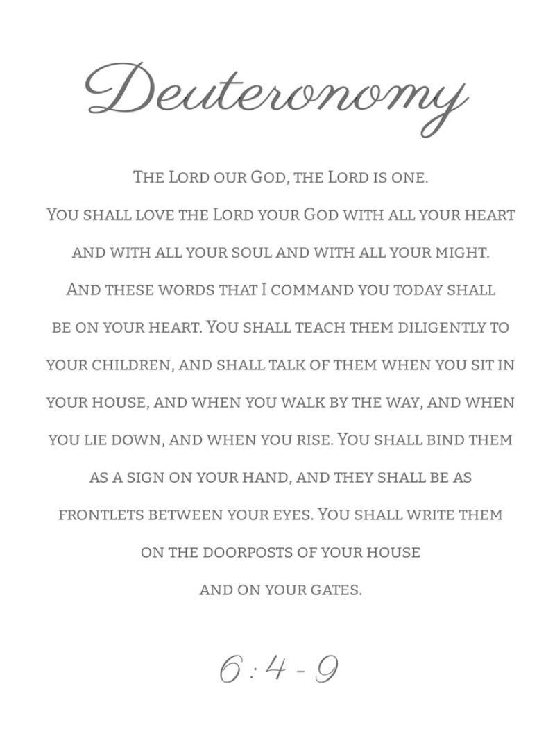 Deuteronomy 6:4-9 ESV Cursive