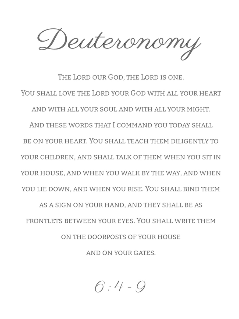 Deuteronomy 6:4-9 ESV Cursive