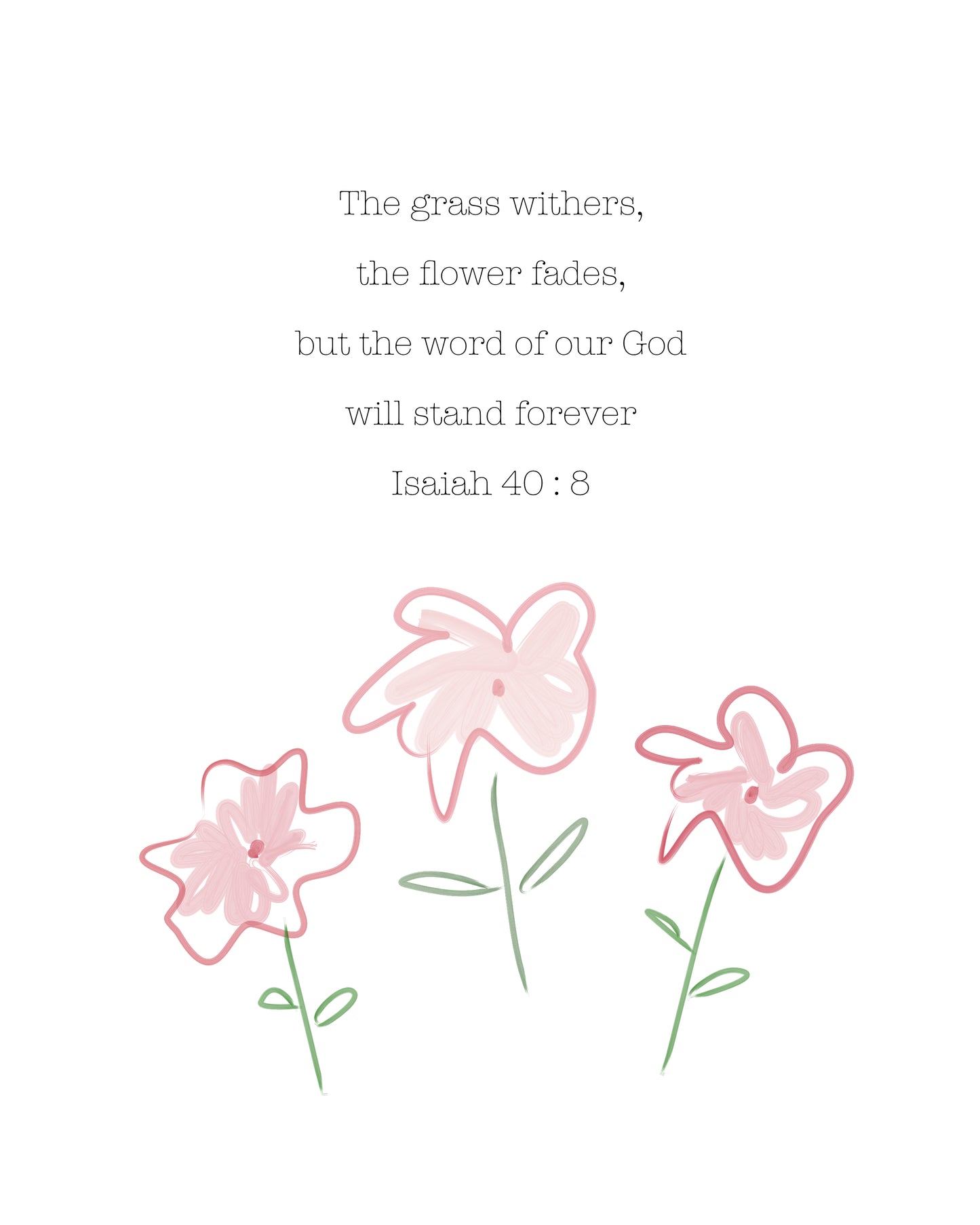 Isaiah 40:8 ESV w/little flowers Digital