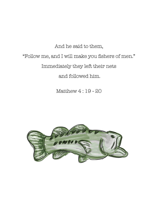 Matthew 4:19-20 ESV w/green bass Digital