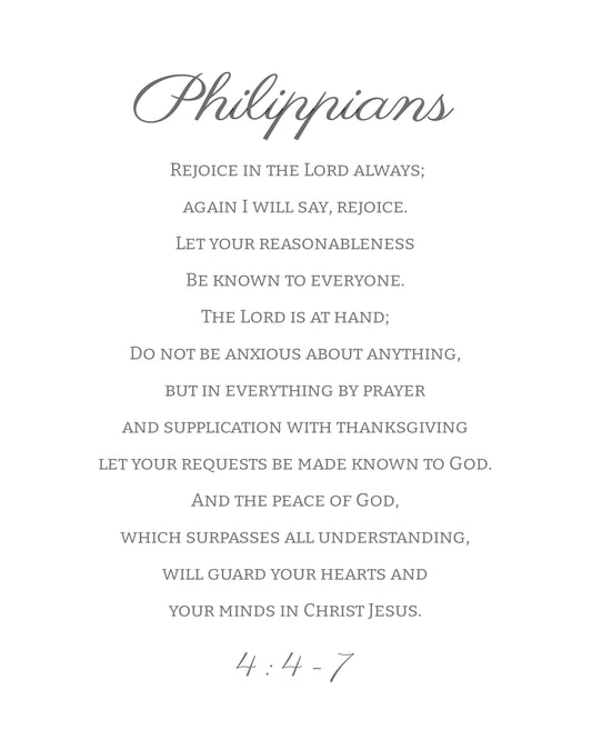 Philippians 4:4-7 ESV Cursive Digital