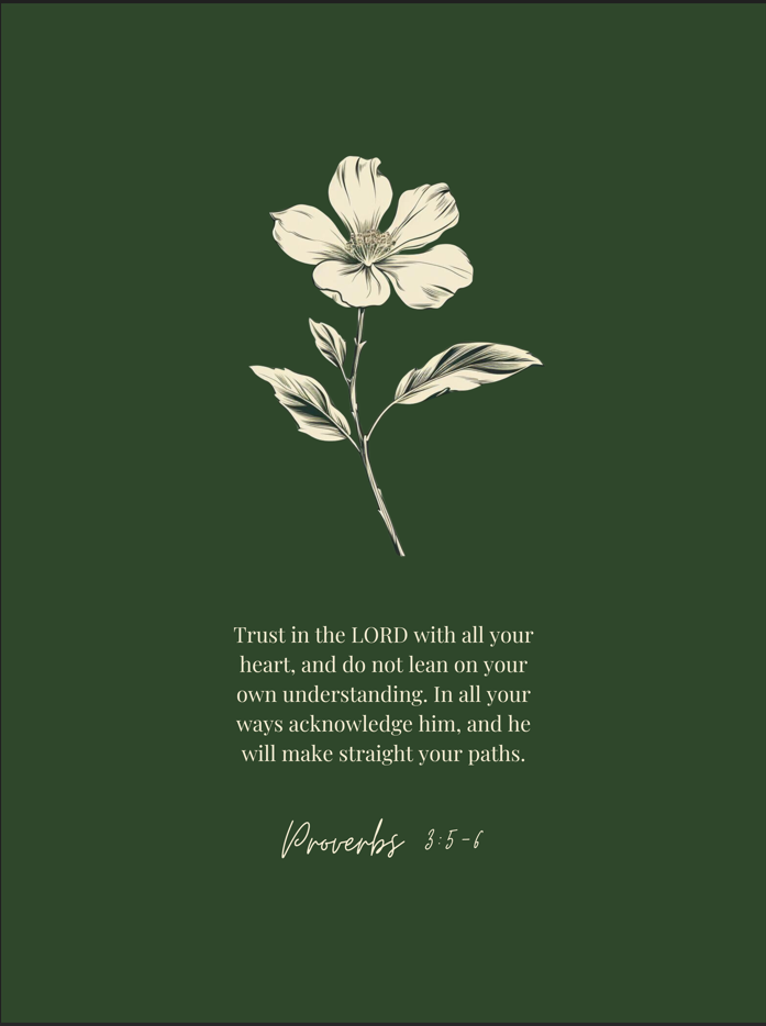 Proverbs 3:5-6 ESV w/flower Digital