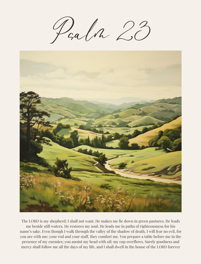 Psalm 23 ESV Italian Countryside Digital